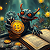 Poetry: The two images presented depict a whimsical, fantastical creature engaged in activities centered...